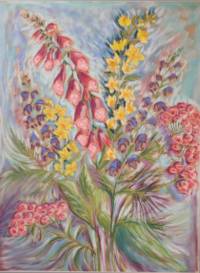 Bewegte Blumen ~ 56 x 41 cm ~ Pastell auf Pastellpapier