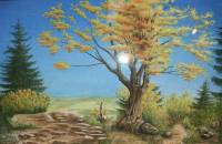 Herbstbaum am Osser ~ Bayrischer Wald ~ 40 x 60 cm ~ Aquarellfarben auf Papier