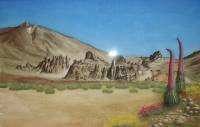 Teyde mit Natterk&ouml;pfen auf Teneriffa ~ 40 x 60 cm ~ Aquarellfarben auf Papier