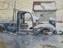 Vergessener Oldtimer - 44 x 35 cm - Aquarellfarben auf Papier