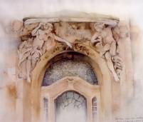 Portal des Concordia Vereinshauses ~ ca. 46 x 44 cm ~ Aquarell auf Archespapier