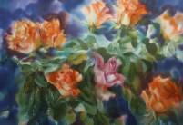 Rosen ~ 50 x 70 cm ~ Aquarellfarben auf Rosen