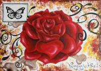 Rose ~ 50 x 70 cm ~ Acryl auf Leinwand