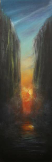 Schlucht II ~ 30 x 90 cm ~ Oel auf Leinwand