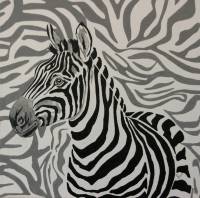 Wo ist das Zebra ~ 40 x 40 cm ~ Acyrl auf Leinwand