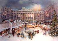 Historischer Weihnachtsmarkt Barmen ~ ca. 55 x 72 cm ~ Aquarell auf Archespapier