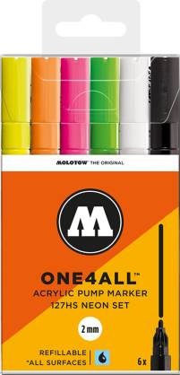 Molotow-ONE4ALL-2mm-Malset-6-Stifte-Neonfarben